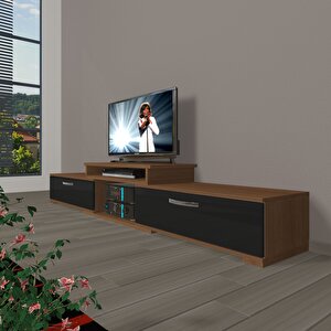 Flex 4 Slm Tv Ünitesi Tv Sehpası Ceviz-Siyah