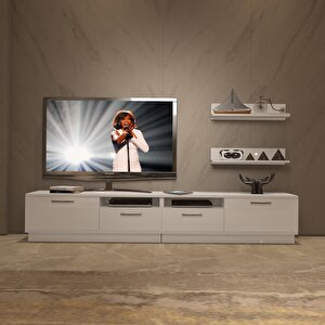 Trendstyle 220r Mdf Tv Ünitesi Tv Sehpası Parlak Beyaz