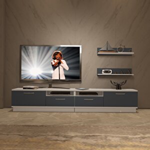Trendstyle 220r Mdf Tv Ünitesi Tv Sehpası Beyaz - Antrasit