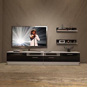 Trendstyle 220r Mdf Tv Ünitesi Tv Sehpası Beyaz - Siyah