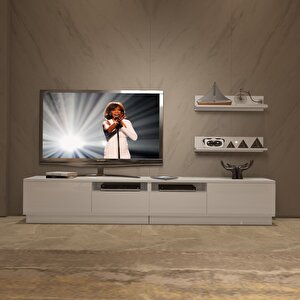 Trendstyle 220rs Mdf Tv Ünitesi Tv Sehpası Parlak Beyaz