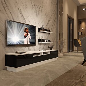 Trendstyle 220rs Mdf Tv Ünitesi Tv Sehpası Beyaz - Siyah