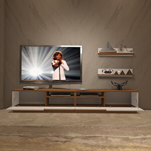 Trendstyle 220rs Mdf Tv Ünitesi Tv Sehpası Ceviz Beyaz
