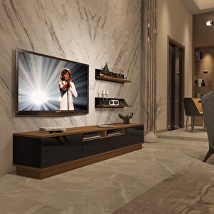 Trendstyle 220rs Mdf Tv Ünitesi Tv Sehpası Ceviz-Siyah