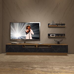 Trendstyle 220rs Mdf Tv Ünitesi Tv Sehpası Pera Siyah Mermer