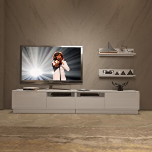 Trendstyle 220rs Slm Tv Ünitesi Tv Sehpası Parlak Beyaz
