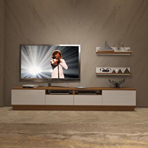 Trendstyle 220rs Slm Tv Ünitesi Tv Sehpası Ceviz Beyaz