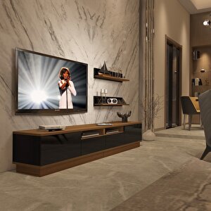 Trendstyle 220rs Slm Tv Ünitesi Tv Sehpası Ceviz-Siyah