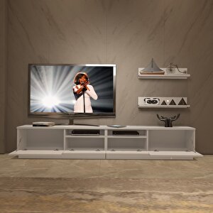 Trendstyle 220r Slm Tv Ünitesi Tv Sehpası Parlak Beyaz
