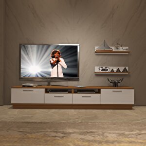 Trendstyle 220r Slm Tv Ünitesi Tv Sehpası Ceviz Beyaz