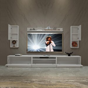 Trendstyle 270da Mdf Tv Ünitesi Tv Sehpası Parlak Beyaz