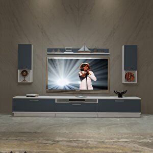 Trendstyle 270da Mdf Tv Ünitesi Tv Sehpası Beyaz - Antrasit