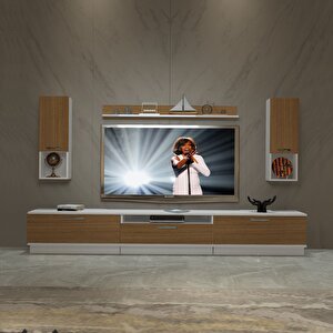 Trendstyle 270da Mdf Tv Ünitesi Tv Sehpası Beyaz - Ceviz