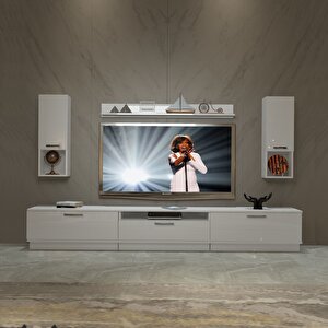 Trendstyle 270da Slm Tv Ünitesi Tv Sehpası Parlak Beyaz