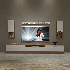 Trendstyle 270da Slm Tv Ünitesi Tv Sehpası Ceviz Beyaz