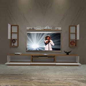 Trendstyle 270da Slm Tv Ünitesi Tv Sehpası Ceviz Beyaz