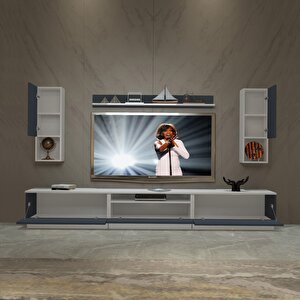 Trendstyle 270das Mdf Tv Ünitesi Tv Sehpası Beyaz - Antrasit