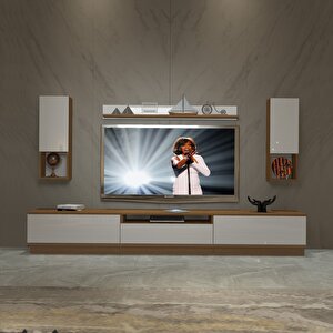 Trendstyle 270das Mdf Tv Ünitesi Tv Sehpası Ceviz Beyaz