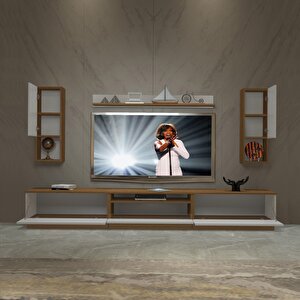 Trendstyle 270das Slm Tv Ünitesi Tv Sehpası Ceviz Beyaz