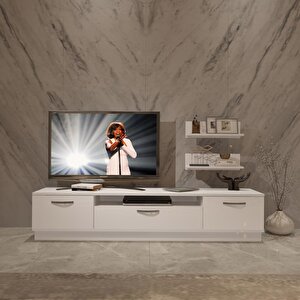 Trendstyle 4 Mdf Tv Ünitesi Tv Sehpası Parlak Beyaz