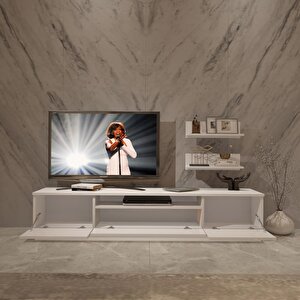 Trendstyle 4 Mdf Tv Ünitesi Tv Sehpası Parlak Beyaz