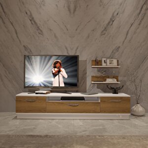 Trendstyle 4 Mdf Tv Ünitesi Tv Sehpası Beyaz Pera