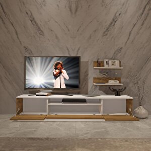 Trendstyle 4 Mdf Tv Ünitesi Tv Sehpası Beyaz Pera