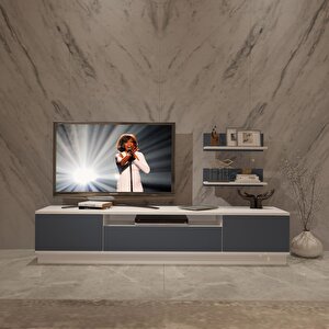 Trendstyle 4s Mdf Tv Ünitesi Tv Sehpası Beyaz - Antrasit
