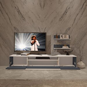 Trendstyle 4s Mdf Tv Ünitesi Tv Sehpası Beyaz - Antrasit