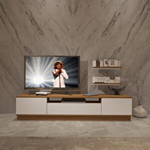Trendstyle 4s Slm Tv Ünitesi Tv Sehpası Ceviz Beyaz