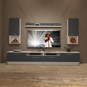 Trendstyle 5220da Mdf Tv Ünitesi Tv Sehpası Beyaz - Antrasit