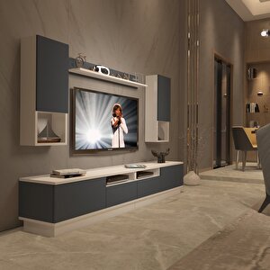 Trendstyle 5220das Mdf Tv Ünitesi Tv Sehpası Beyaz - Antrasit