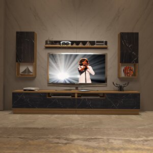 Trendstyle 5220das Mdf Tv Ünitesi Tv Sehpası Pera Siyah Mermer