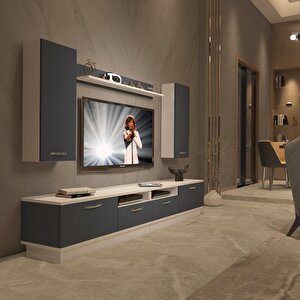 Trendstyle 5220d Mdf Tv Ünitesi Tv Sehpası Beyaz - Antrasit