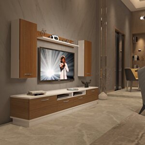Trendstyle 5220d Mdf Tv Ünitesi Tv Sehpası Beyaz - Ceviz