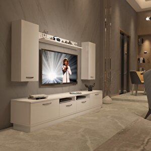 Trendstyle 5220d Slm Tv Ünitesi Tv Sehpası Parlak Beyaz
