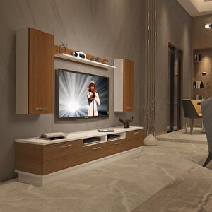 Trendstyle 5220d Slm Tv Ünitesi Tv Sehpası Beyaz - Ceviz