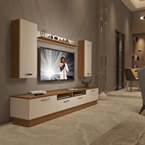 Trendstyle 5220d Slm Tv Ünitesi Tv Sehpası Ceviz Beyaz