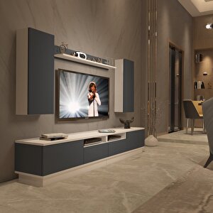 Trendstyle 5220ds Mdf Tv Ünitesi Tv Sehpası Beyaz - Antrasit