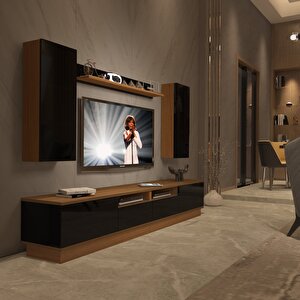 Trendstyle 5220ds Mdf Tv Ünitesi Tv Sehpası Ceviz-Siyah