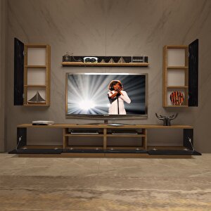 Trendstyle 5220ds Mdf Tv Ünitesi Tv Sehpası Pera Siyah Mermer