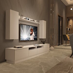 Trendstyle 5220ds Slm Tv Ünitesi Tv Sehpası Parlak Beyaz