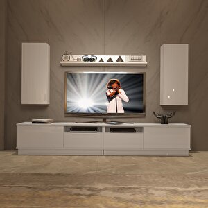 Trendstyle 5220ds Slm Tv Ünitesi Tv Sehpası Parlak Beyaz