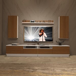 Trendstyle 5220ds Slm Tv Ünitesi Tv Sehpası Beyaz - Ceviz