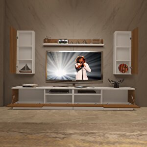 Trendstyle 5220ds Slm Tv Ünitesi Tv Sehpası Beyaz - Ceviz