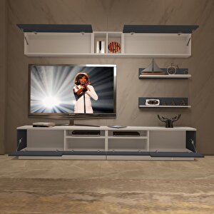 Trendstyle 5220 Mdf Tv Ünitesi Tv Sehpası Beyaz - Antrasit