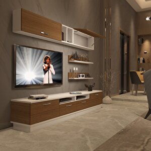 Trendstyle 5220 Mdf Tv Ünitesi Tv Sehpası Beyaz - Ceviz
