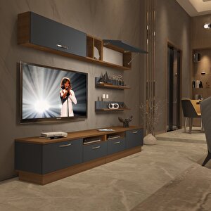 Trendstyle 5220 Mdf Tv Ünitesi Tv Sehpası Ceviz Antrasit