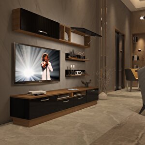 Trendstyle 5220 Mdf Tv Ünitesi Tv Sehpası Ceviz-Siyah