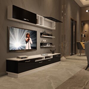 Trendstyle 5220 Slm Tv Ünitesi Tv Sehpası Beyaz - Siyah